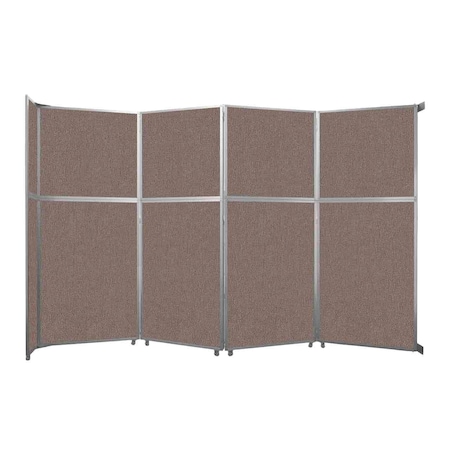 Versare Operable Wall Folding Room Divider 15'7" x 10'3/4" Latte Fabric 1070413-1